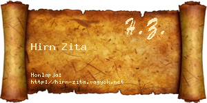 Hirn Zita névjegykártya